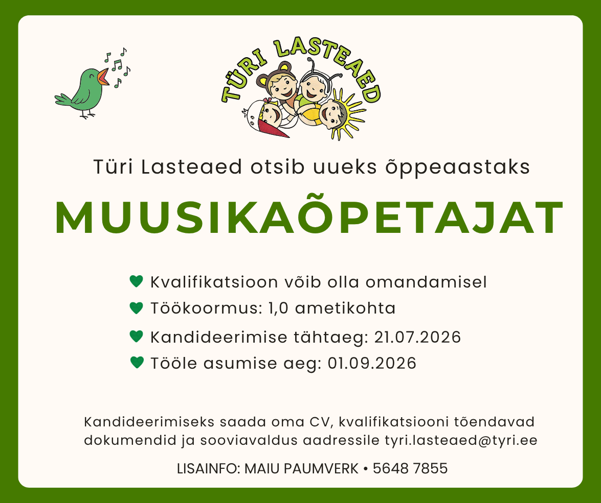 Türi lasteaed Facebooki postitus 6